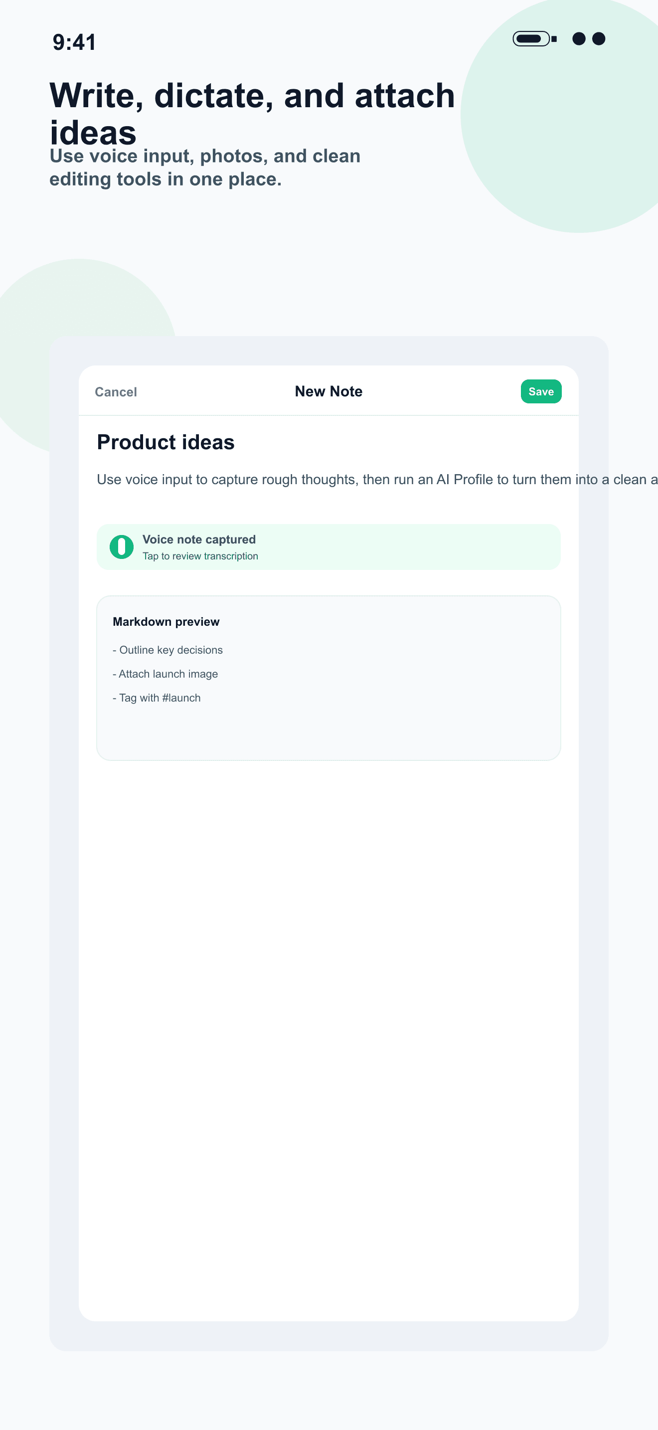 ExpandNote mobile editor screenshot
